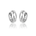 Kolczyki srebrne kółka z cyrkoniami niebieskie kreolki 925