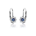 Srebrne kolczyki kwiatki szafirowa cyrkonia angielskie.webp