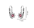 Kolczyki srebrne kwiatki rubinowa cyrkonia angielskie rozmiar