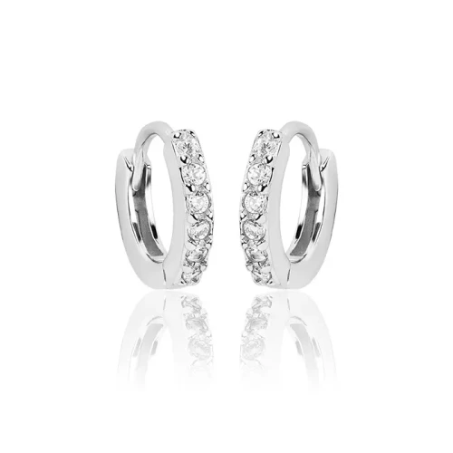 Kolczyki srebrne kółka białe cyrkonie dla dziewczynki zatrzask.1168A.webp-Alola