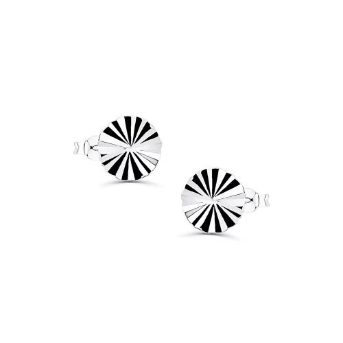 Kolczyki srebrne pełne kółka diamentowane wkrętki