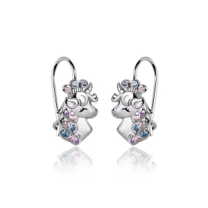 Kolczyki srebrne jednorożce dla dziewczynki na biglu rodowane