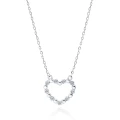 Srebrny naszyjnik z zawieszką w kształcie serca z cyrkoniami rodowany/Prezent na Dzień Mamy, Walentynki