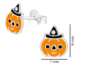 Srebrne kolczyki dynie na Halloween sztyft rozmiar