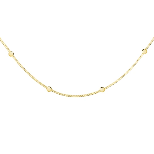 Naszyjnik srebrny pozłacany z kulkami choker regulowany 925