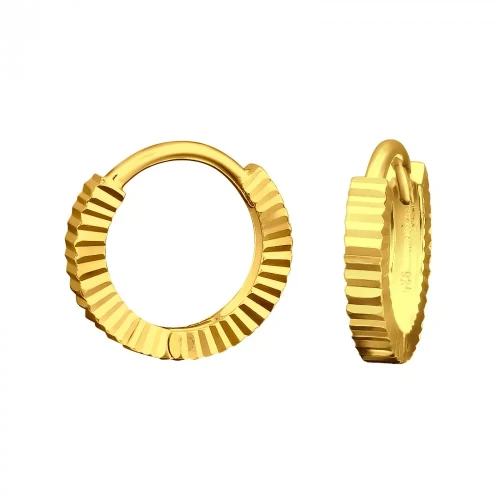 Kolczyki srebrne pozłacane koła diamentowe zatrzask