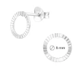 Kolczyki srebrne kółka diamentowe ring sztyft 925 rozmiar 8 mm