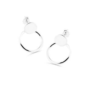 Kolczyki srebrne kółka wiszące na sztyfcie