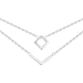 Srebrny naszyjnik podwójny geometryczny