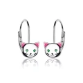 Kolczyki srebrne kotki dla dziewczynki angielskie.webp