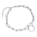 Srebrna bransoletka podwójna z kólkiem chains