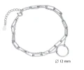 Srebrna bransoletka podwójna z kólkiem chains