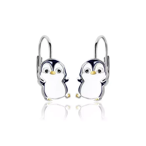 Srebrne-kolczyki-pingwinki-dla-dziewczynki-angielskie