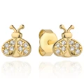 Złote Kolczyki dla dziewczynki biedronki 585 /Prezent dla dziewczynki Chrzest, Roczek