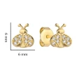 Złote Kolczyki dla dziewczynki biedronki 585 /Prezent dla dziewczynki Chrzest, Roczek rozmiar