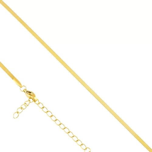 Naszyjnik pozłacany żmijka płaski stal szlachetna