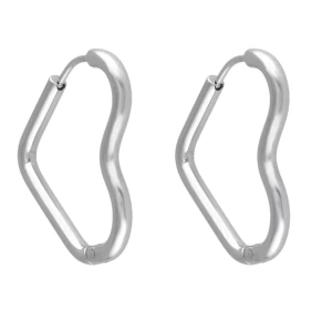 Kolczyki serca srebrne ze stali szlachetnej zatrzask