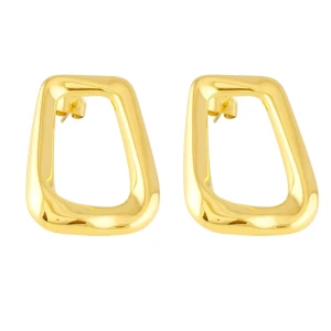 Kolczyki złote geometryczne prostokąty stal chirurgiczna sztyft