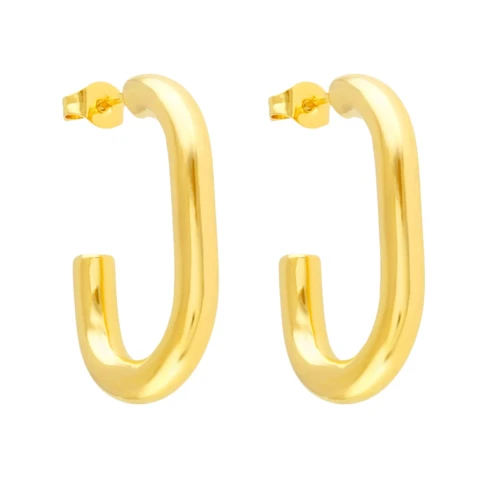 Kolczyki złote półkola owalne elipsa stal szlachetna sztyft