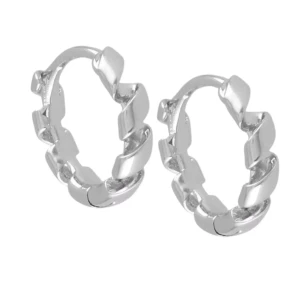 Kolczyki srebrne kółka spiralnie skręcane stal chirurgiczna zatrzask