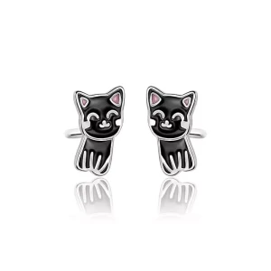 Srebrne kolczyki kotki dla dziewczynki wkrętki 925