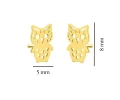 Złote kolczyki 585 sowy dla dziewczynki sztyft rozmiar dla dzieci