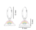 Srebrne kolczyki koła wiszące tęcze dla dziewczynki  925