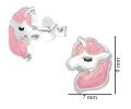 Srebrne kolczyki jednorożce dla dziewczynki 925 rozmiar