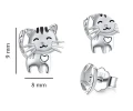Kolczyki srebrne kotki dziecięce sztyft.webp