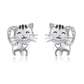 Kolczyki srebrne kotki dziecięce sztyft