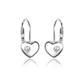Kolczyki srebrne serca z cyrkoniami dla dziewczynki bigiel
