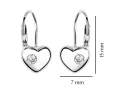 Kolczyki srebrne serca z cyrkoniami dla dziewczynki bigiel