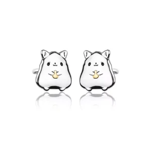 Kolczyki srebrne chomik dla dziewczynki wkrętki