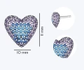 Kolczyki srebrne serca z niebieskimi cyrkoniami sztyft 925/Kolczyki na walentynki