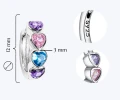 Srebrne kolczyki kółka serca kolorowa cyrkonia zatrzask rozmiar dla dzieci