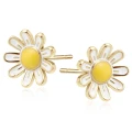 Kolczyki srebrne pozłacane stokrotki kwiatki sztyft 925