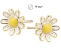 Kolczyki srebrne pozłacane stokrotki kwiatki sztyft 925/ Kolczyki kwiatki dla dziewczynki