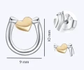 Kolczyki srebrne podkowy konie koniki pozłacane serce 925/kolczyki podkowy dla dziewczynki