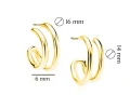 Kolczyki pozłacane podwójne kółka srebro 925 wkrętki  rozmiar