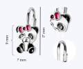 Kolczyki srebrne pandy dla dziewczynki angielskie zapięcie 925.png-ALOLA