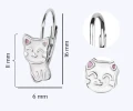 Kolczyki srebrne kotki dla dziewczynki angielskie rozmiary.webp