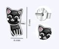Srebrne kolczyki kotki dla dziewczynki wkrętki 925 rozmiar.webp