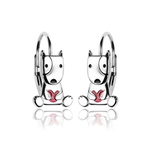 Kolczyki srebrne piesek / serce dla dziewczynki / wiszące / angielskie / 925.webp-alola