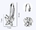 Srebrne kolczyki wiszące dla dziewczynki motylki cyrkonia angielskie.1242CRo-Alola