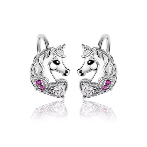 Kolczyki Srebrne Jednorożce dla Dziewczynki Angielskie Zapięcie 