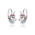 Srebrne Kolczyki dla Dzieci Jednorożce z cyrkoniami Angielskie zapięcie.webp-Alola