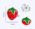 Kolczyki srebrne Truskawki czerwone wkrętki rodowane.webp-Alola