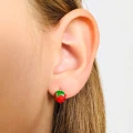 Kolczyki srebrne Truskawki czerwone wkrętki rodowane.webp-Alola