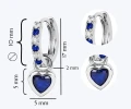 Srebrne Kolczyki Wiszące dla Dziewczynki Kółko, serce, cyrkonia szafirowa.webp-Alola