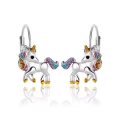 Kolczyki Srebrne Wiszące Jednorożce dla Dziewczynki Angielskie Zapięcie